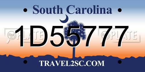 1D55777 South Carolina License Plate
