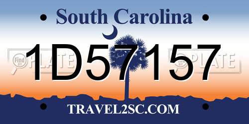 1D57157 South Carolina License Plate