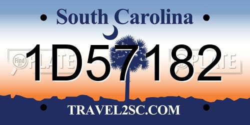 1D57182 South Carolina License Plate
