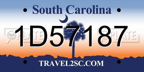 1D57187 South Carolina License Plate