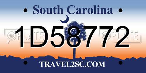 1D58772 South Carolina License Plate