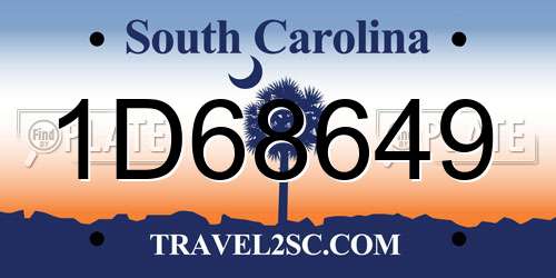 1D68649 South Carolina License Plate