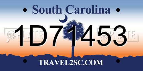 1D71453 South Carolina License Plate