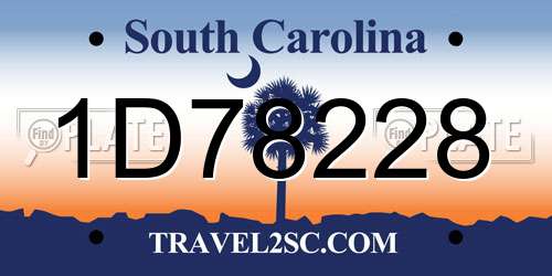 1D78228 South Carolina License Plate