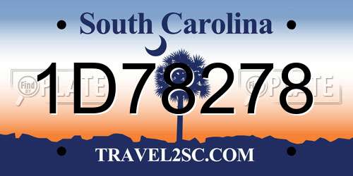 1D78278 South Carolina License Plate