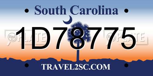 1D78775 South Carolina License Plate