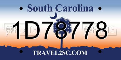 1D78778 South Carolina License Plate