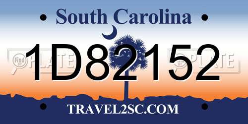 1D82152 South Carolina License Plate