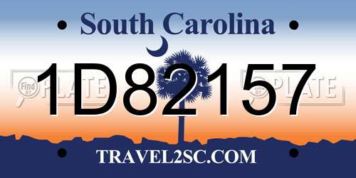 1D82157 South Carolina License Plate