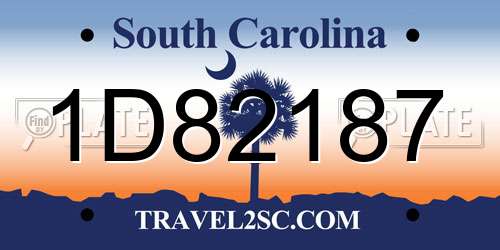 1D82187 South Carolina License Plate