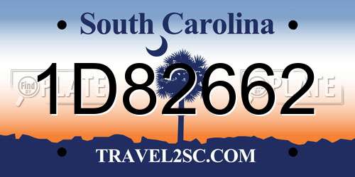 1D82662 South Carolina License Plate