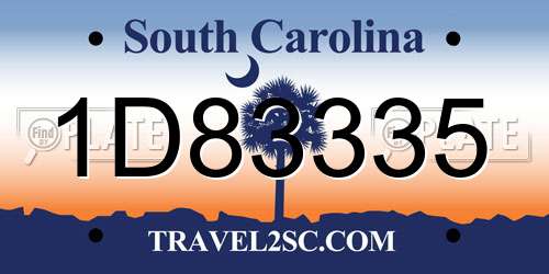 1D83335 South Carolina License Plate