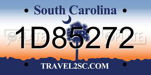 1D85272 South Carolina License Plate