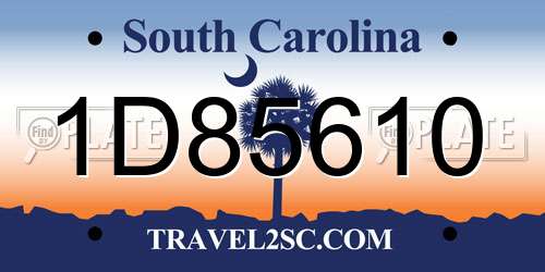 1D85610 South Carolina License Plate