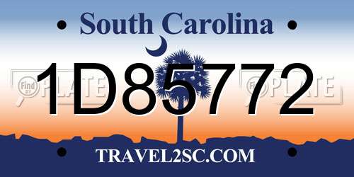 1D85772 South Carolina License Plate