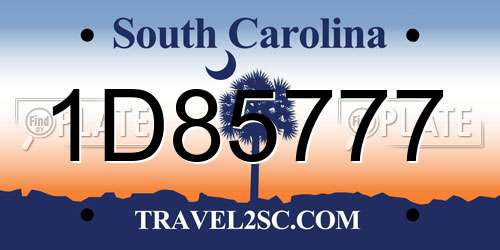 1D85777 South Carolina License Plate