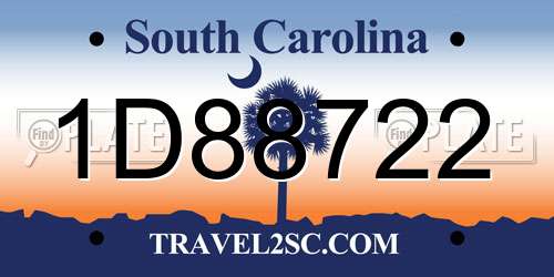 1D88722 South Carolina License Plate