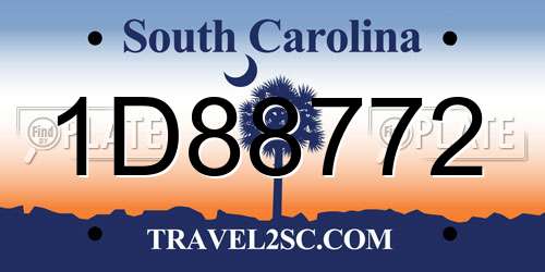 1D88772 South Carolina License Plate