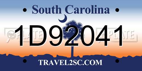 1D92041 South Carolina License Plate