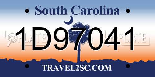 1D97041 South Carolina License Plate