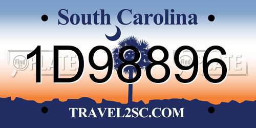 1D98896 South Carolina License Plate