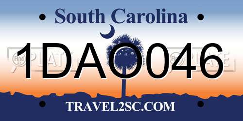 1DAO046 South Carolina License Plate