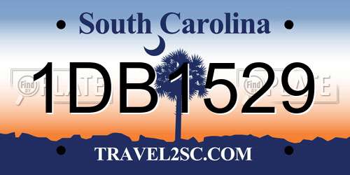 1DB1529 South Carolina License Plate