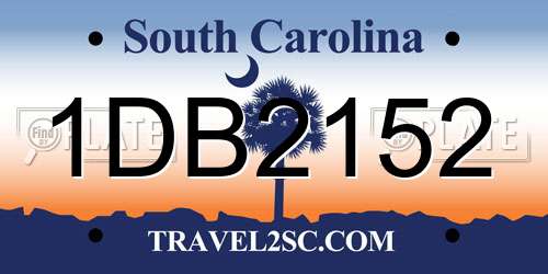 1DB2152 South Carolina License Plate