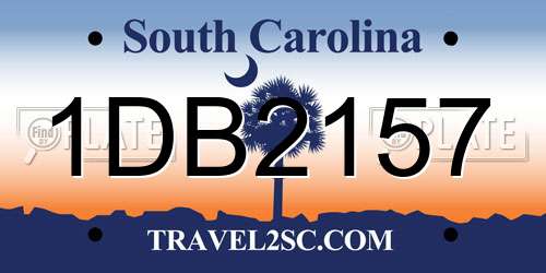 1DB2157 South Carolina License Plate