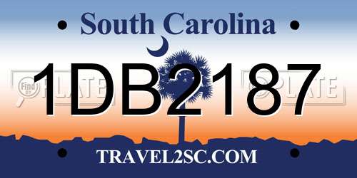 1DB2187 South Carolina License Plate