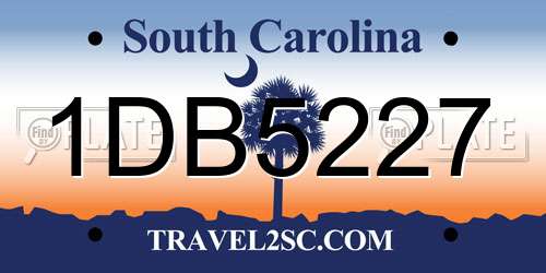 1DB5227 South Carolina License Plate