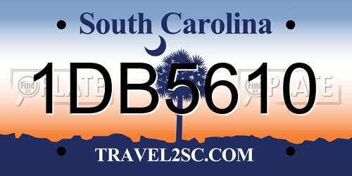 1DB5610 South Carolina License Plate