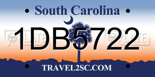 1DB5722 South Carolina License Plate