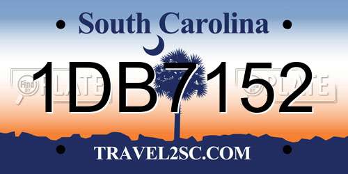 1DB7152 South Carolina License Plate