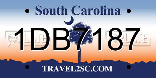1DB7187 South Carolina License Plate