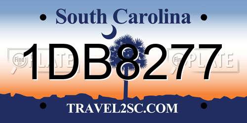 1DB8277 South Carolina License Plate