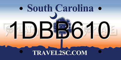 1DBB610 South Carolina License Plate