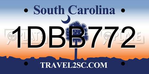 1DBB772 South Carolina License Plate