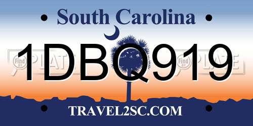 1DBQ919 South Carolina License Plate
