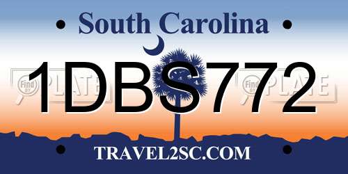 1DBS772 South Carolina License Plate