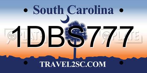 1DBS777 South Carolina License Plate