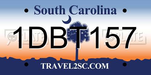 1DBT157 South Carolina License Plate