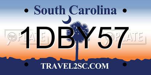 1DBY57 South Carolina License Plate