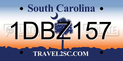 1DBZ157 South Carolina License Plate