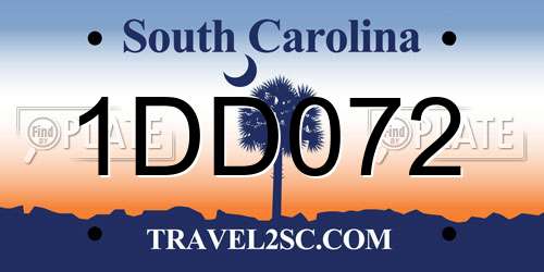 1DD072 South Carolina License Plate