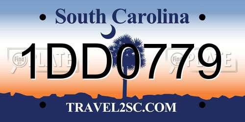 1DD0779 South Carolina License Plate
