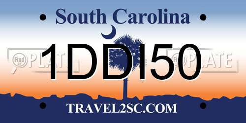 1DDI50 South Carolina License Plate