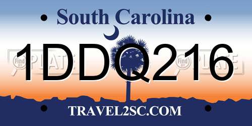 1DDQ216 South Carolina License Plate
