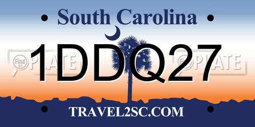 1DDQ27 South Carolina License Plate