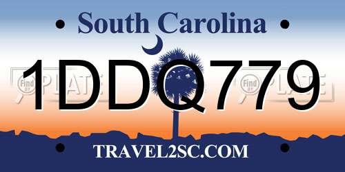 1DDQ779 South Carolina License Plate